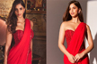 Suhana Khan gave quintessential bollywood heroine vibes in her red Manish Malhotra Chiffon saree